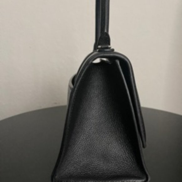 BALENCIAGA HOURGLASS SMALL BAG BLACK GRAIN LEATHER - Picture 2 of 9